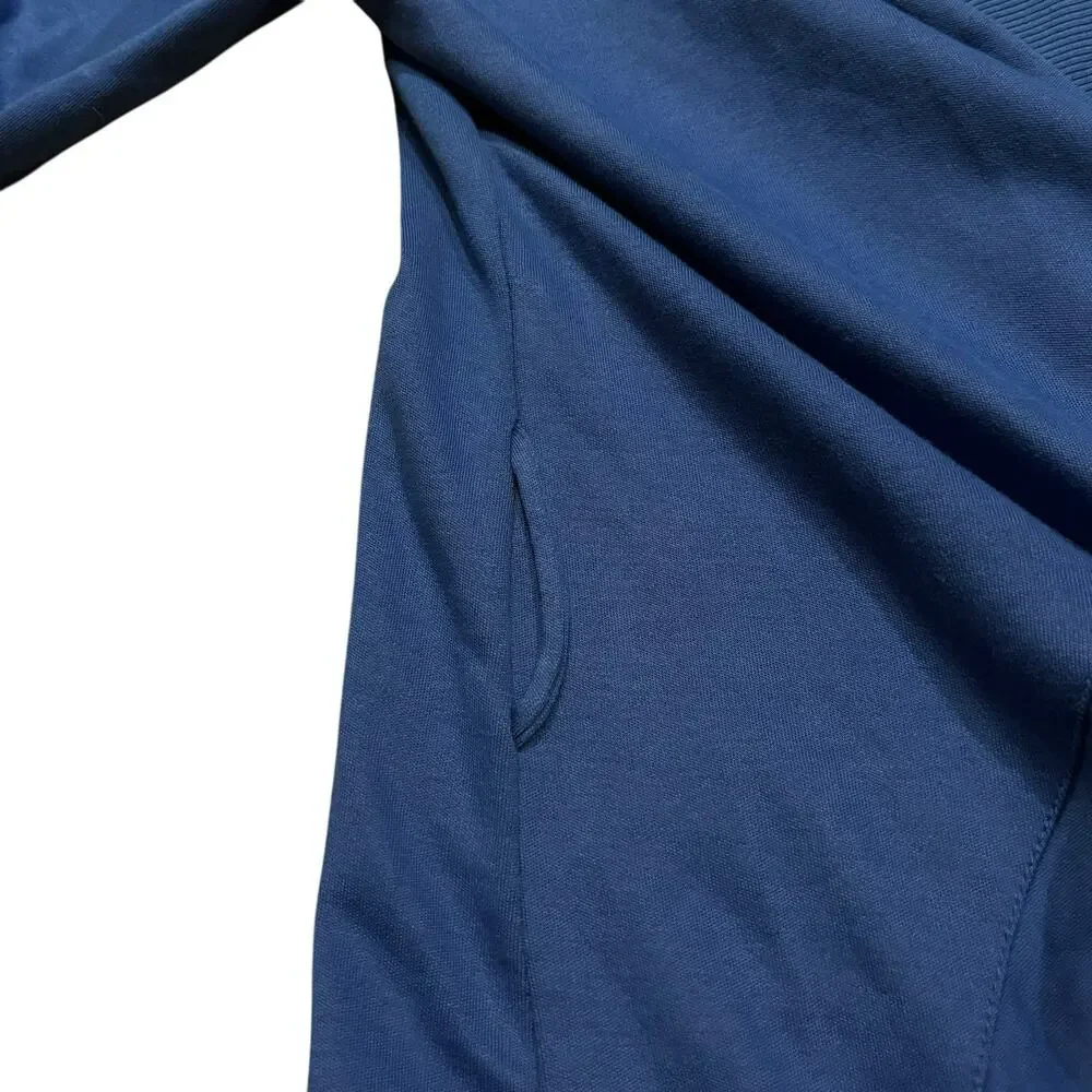 Peter Millar Women's Blue Cotton Open Cardigan Pockets Large Cozy Loungewear*
